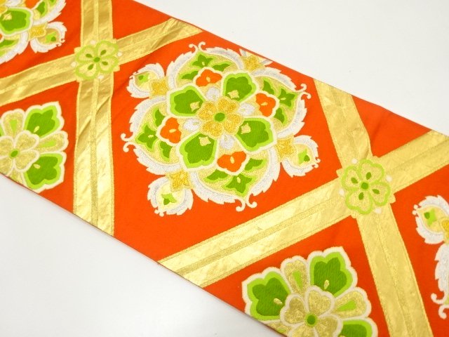 JAPANESE KIMONO / ANTIQUE FUKURO OBI / SILK / WOVEN 